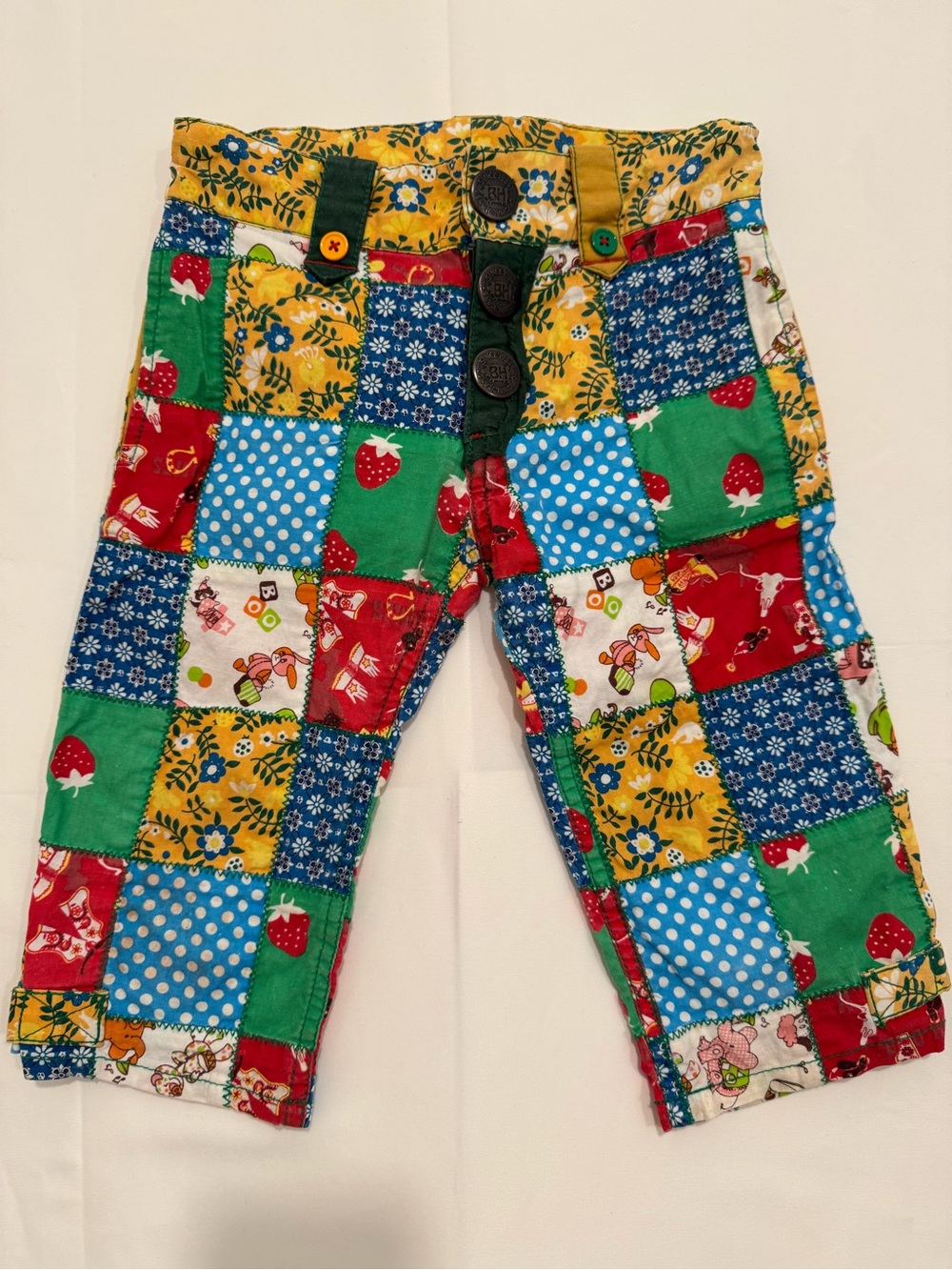 Boofowoo Patchwork Pants Kids 120 4T-5T Unisex Cotton Fly Japan